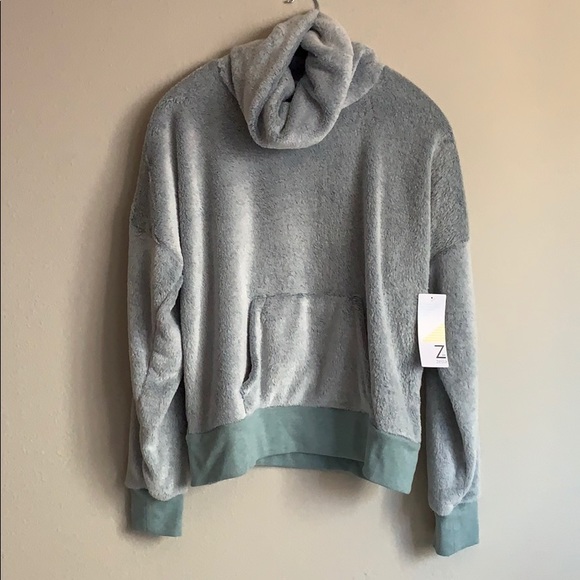 Zella Tops - Z by Zella Plush Turtleneck Top Blue Green NEW